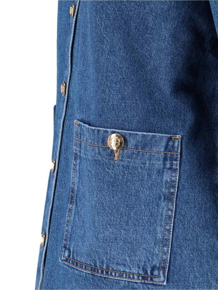 Anine Bing Classic Denim Shirt With Button Closure