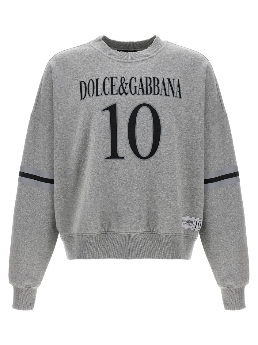 Dolce & Gabbana Brushed Cotton Sweatshirt With Bold Front Print