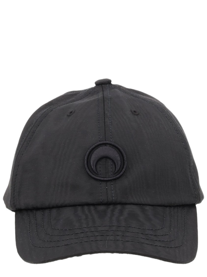 Marine Serre Structured Black Baseball Cap With Adjustable Strap