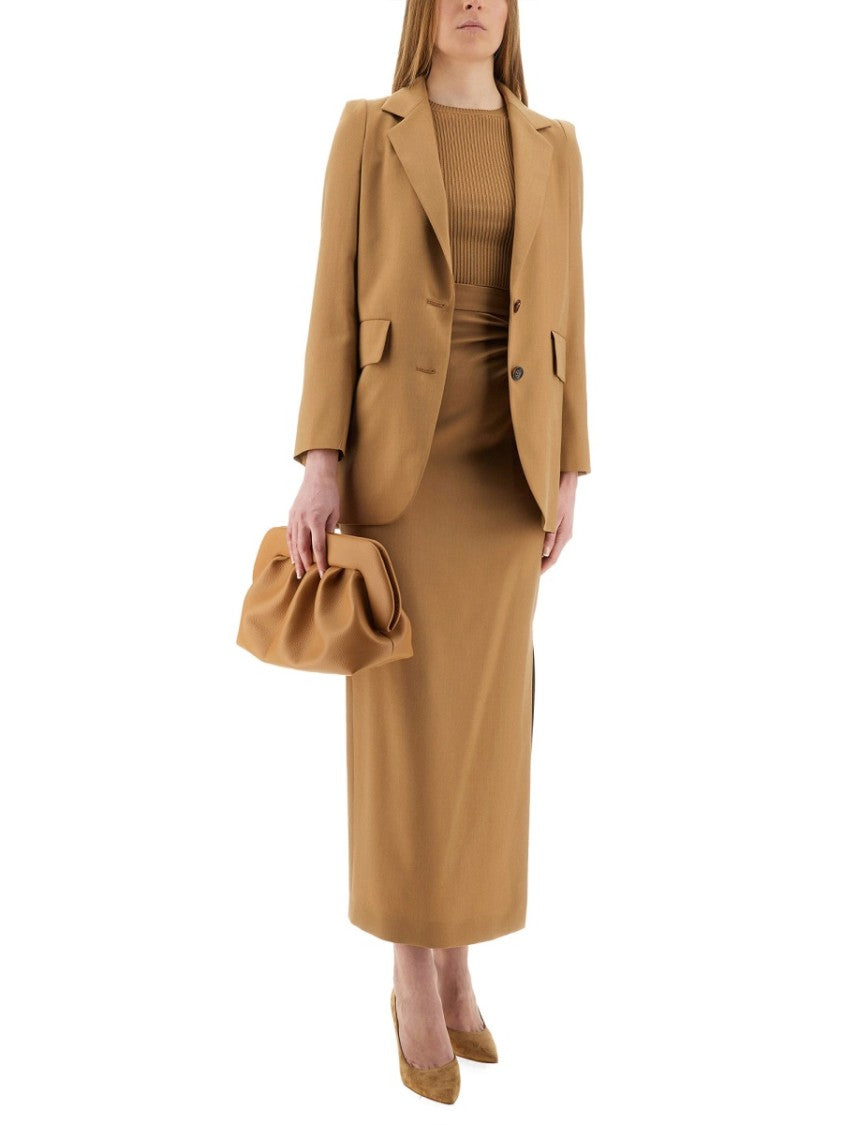 Max Mara Viscose Crepe Crop Top With Minimalist Design
