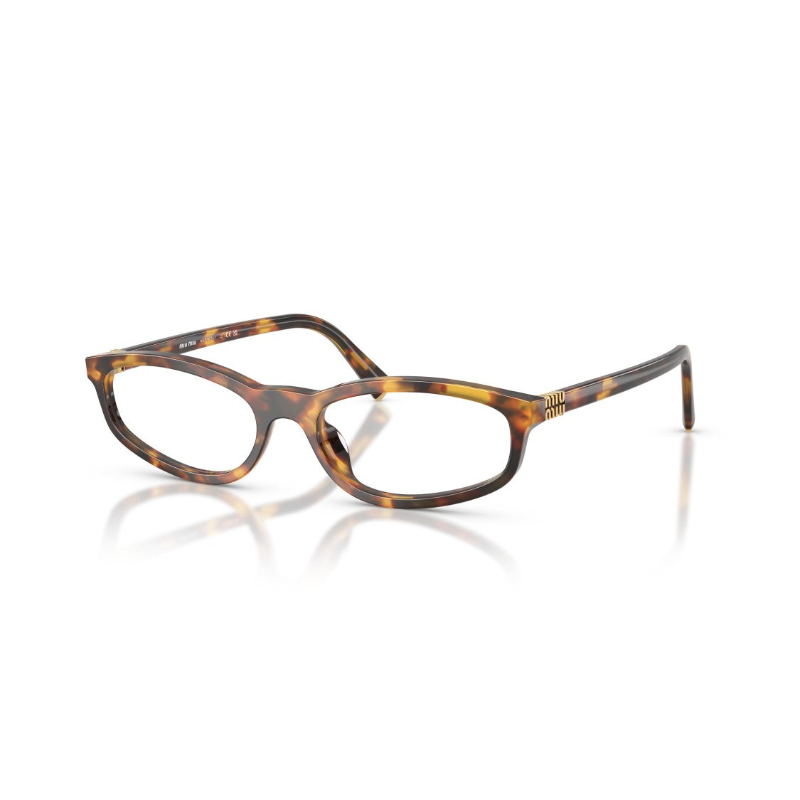 Miu Miu 0Mu 01Zv Rectangular Tortoiseshell Acetate Eyeglasses
