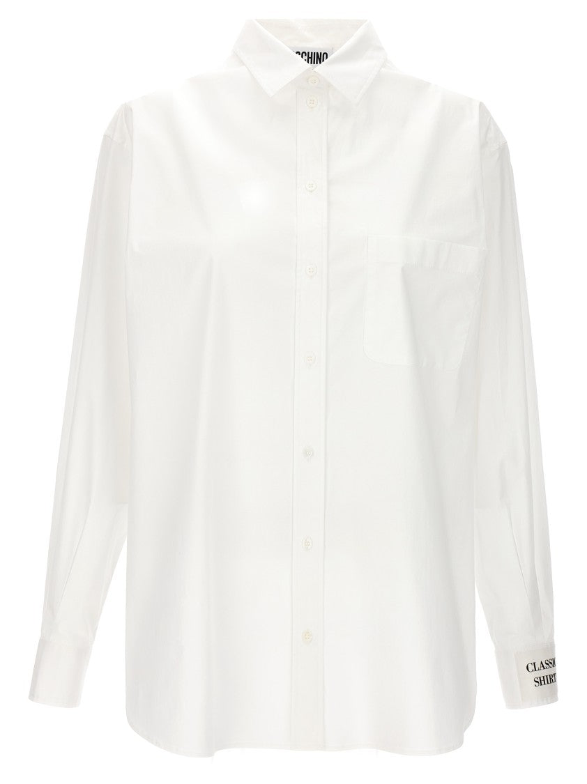 Moschino Tailored Stretch Cotton Poplin Shirt With Front Pocket