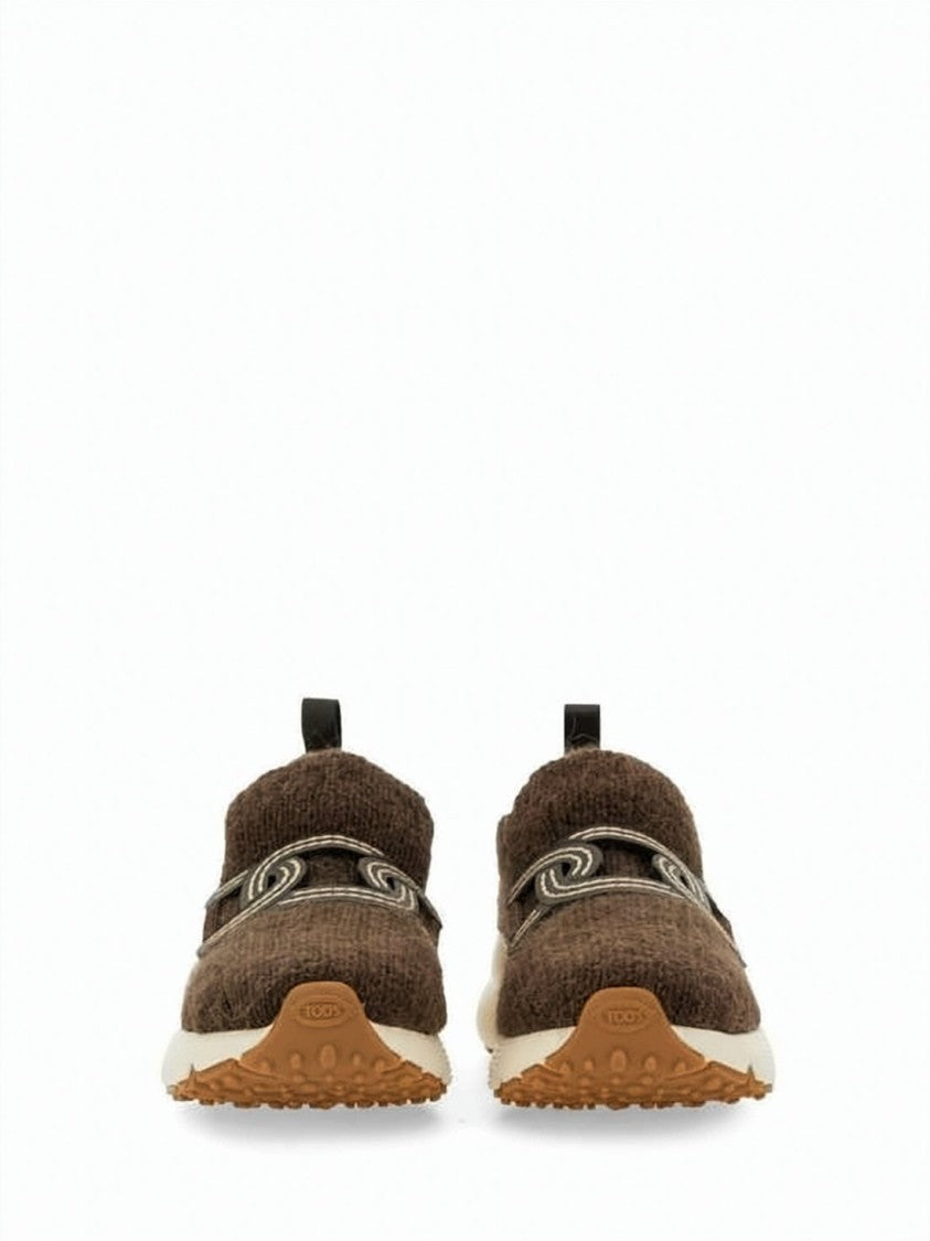 Tod's Textured Knit Sneakers With Distinctive Stitched Detail