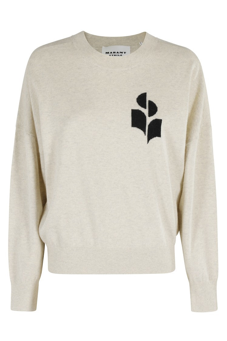 Isabel Marant Étoile Light Grey Relaxed Fit Sweater With Logo Detail