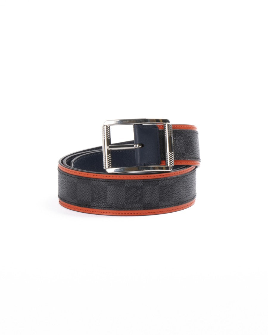 Louis Vuitton Blue Damier Graphite Ace Belt