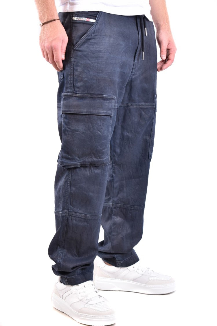 Diesel Cargo Trousers With Elastic Waistband And Tapered Leg