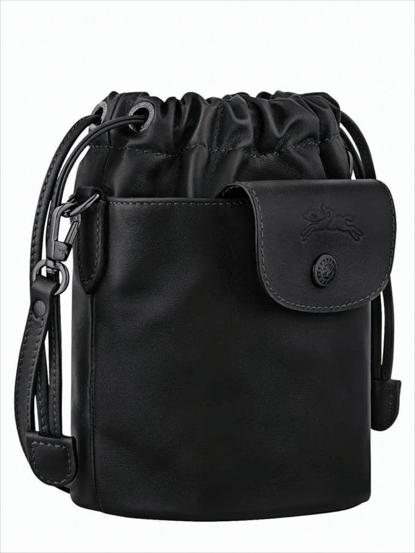 Longchamp Black Cowhide Leather Crossbody Bag