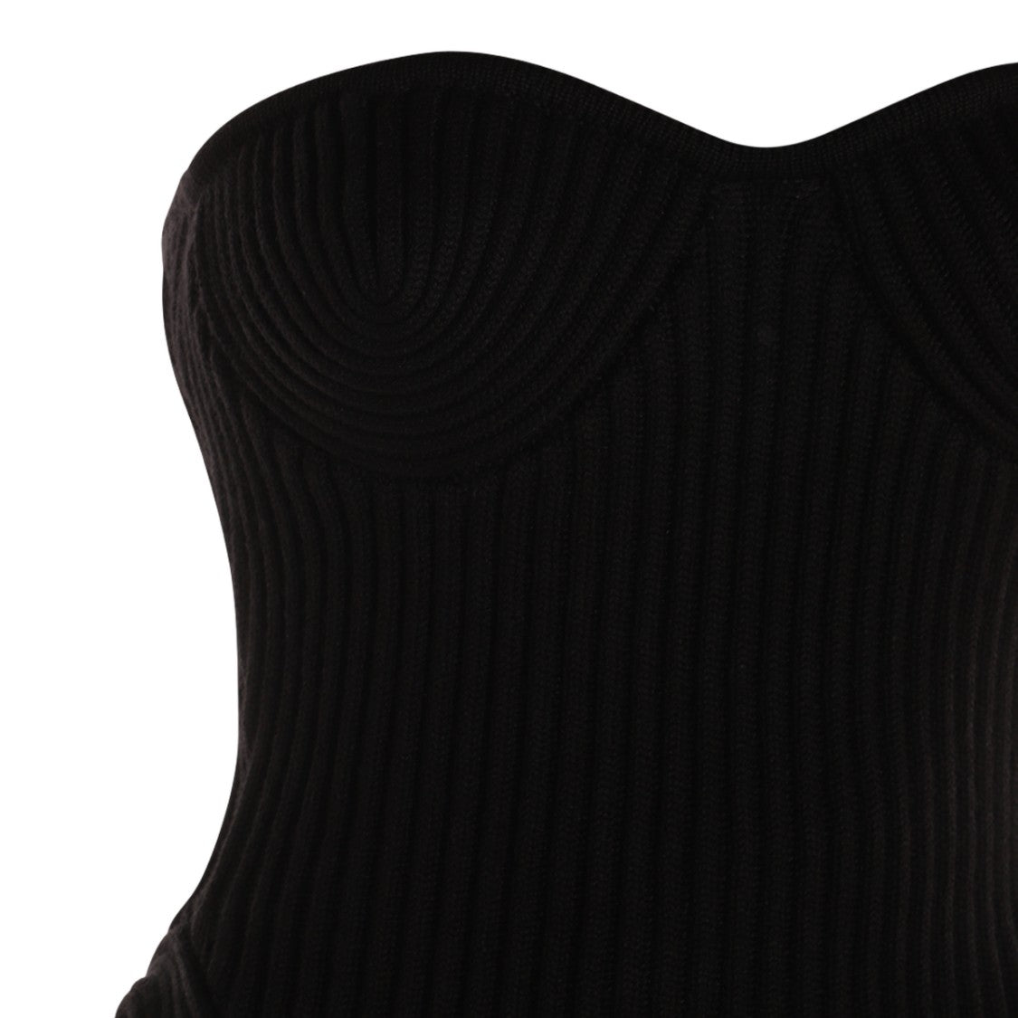 Jean Paul Gaultier Form-Fitting Ribbed Strapless Bodysuit With Bustier Design