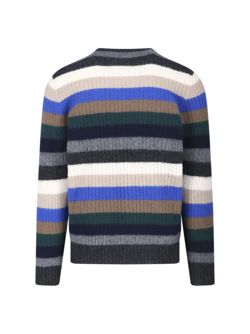 Drumohr Multicolour Textured Knit Sweater With Ribbed Detailing