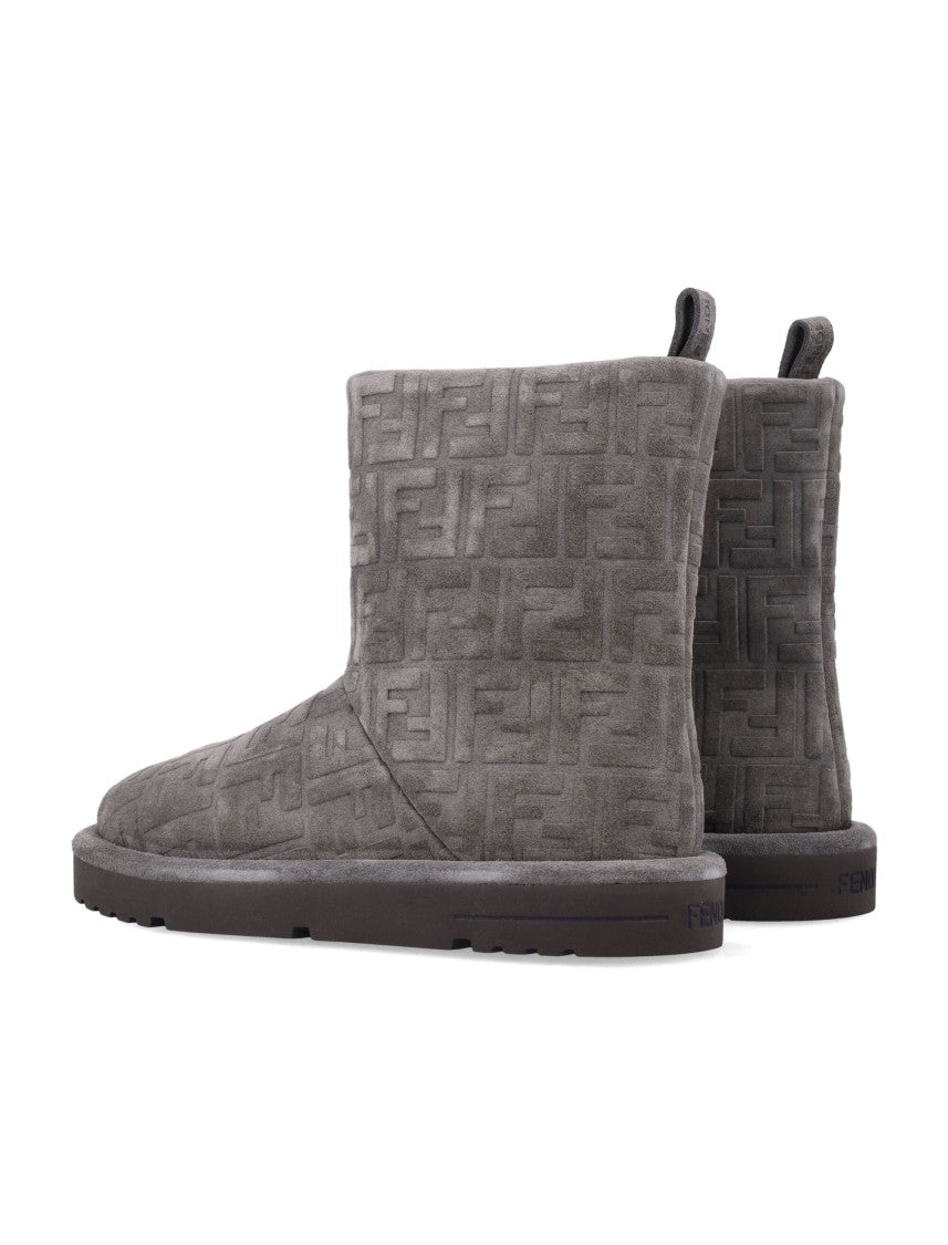Fendi Après Chic Ff Embossed Suede Boots