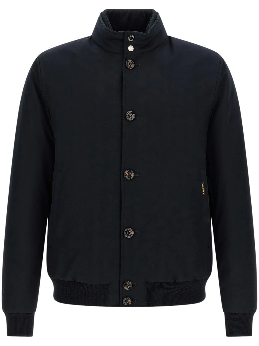 Moorer Sophisticated Janos Bomber Jacket With High Collar And Subtle Branding