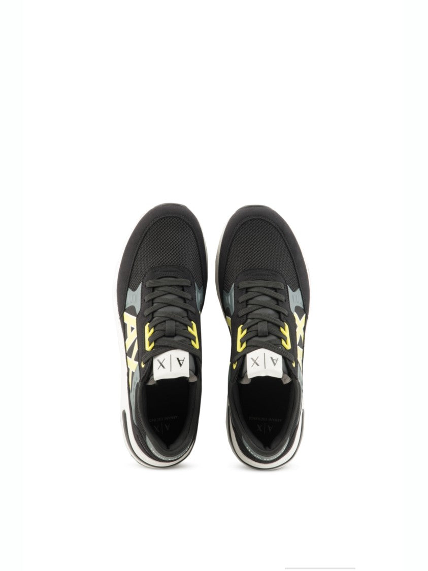 Armani Exchange Xux090 Nylon Sneakers Suede Logo Lettering