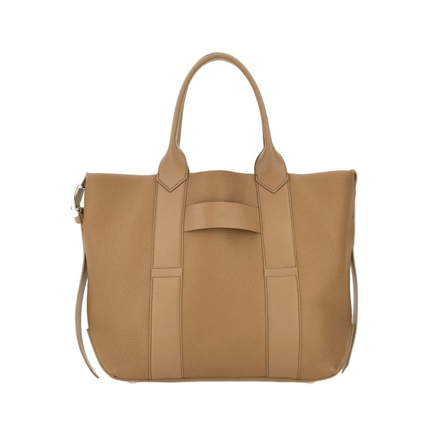 Hogan Beige Structured Leather Handbag