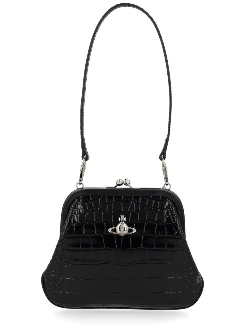 Vivienne Westwood Crocodile Embossed Leather Clutch Bag