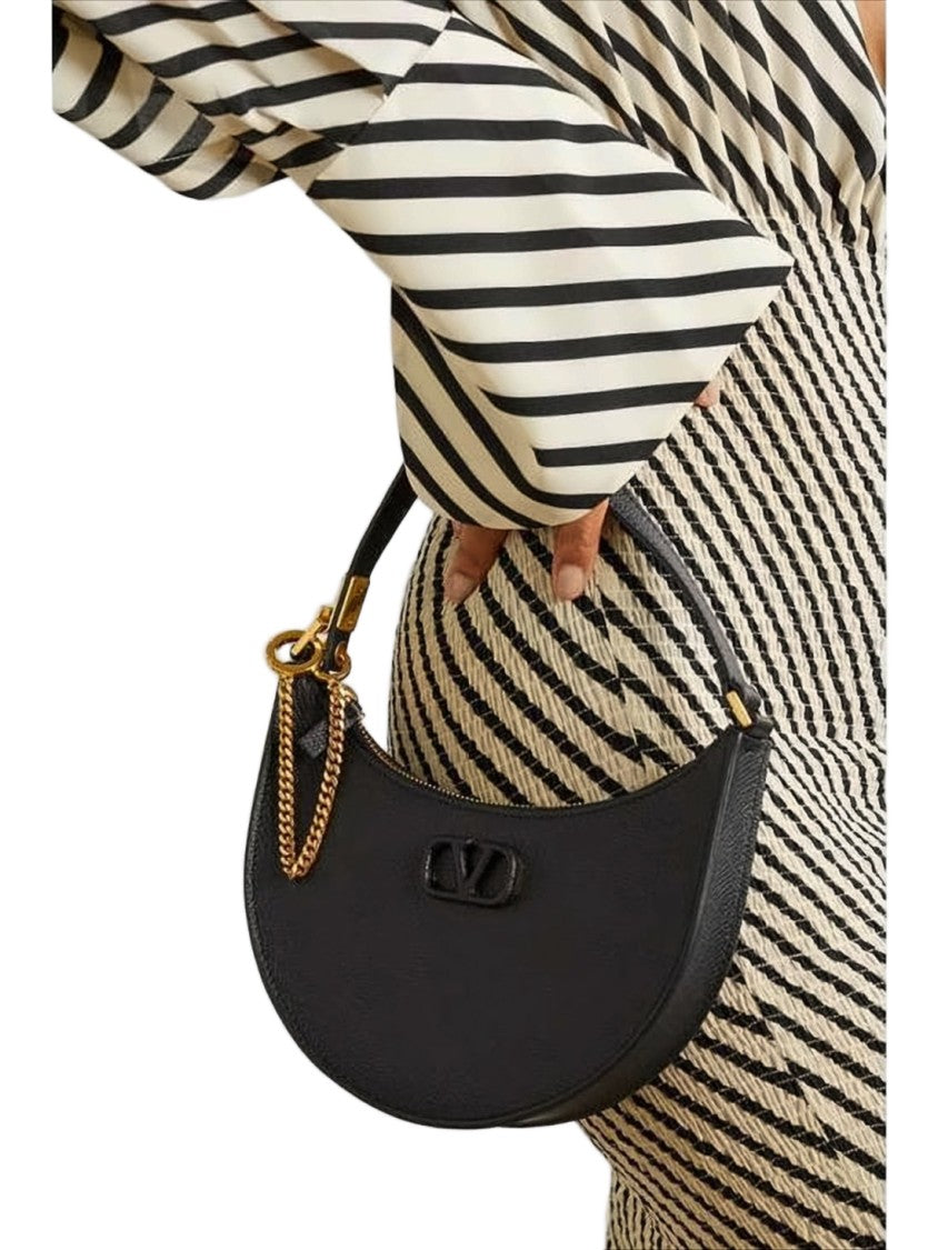 Valentino Garavani Crescent-Shape Cow Leather Shoulder Bag