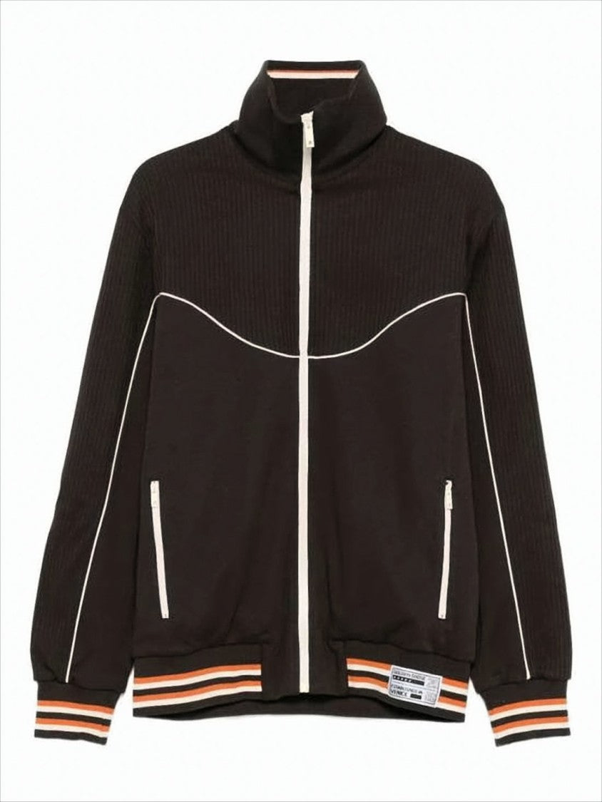 Golden Goose High-Collar Brown Jacket With Contrasting Piping