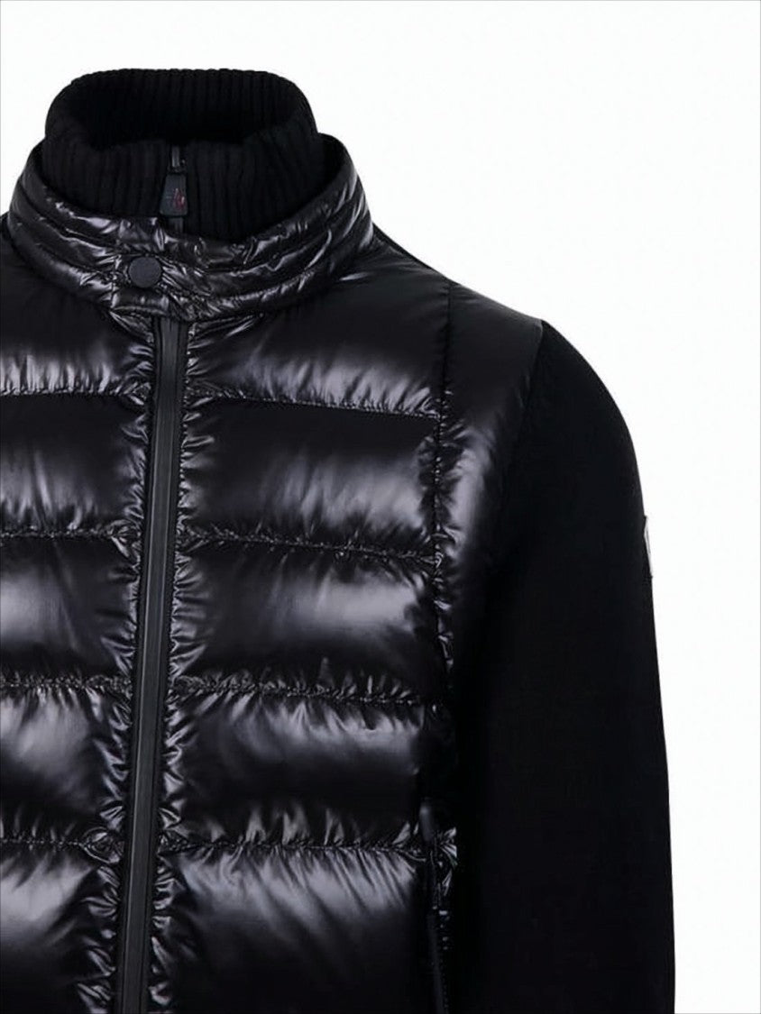 Moncler Quilted Front And Knit Sleeve Moncler Cardigan
