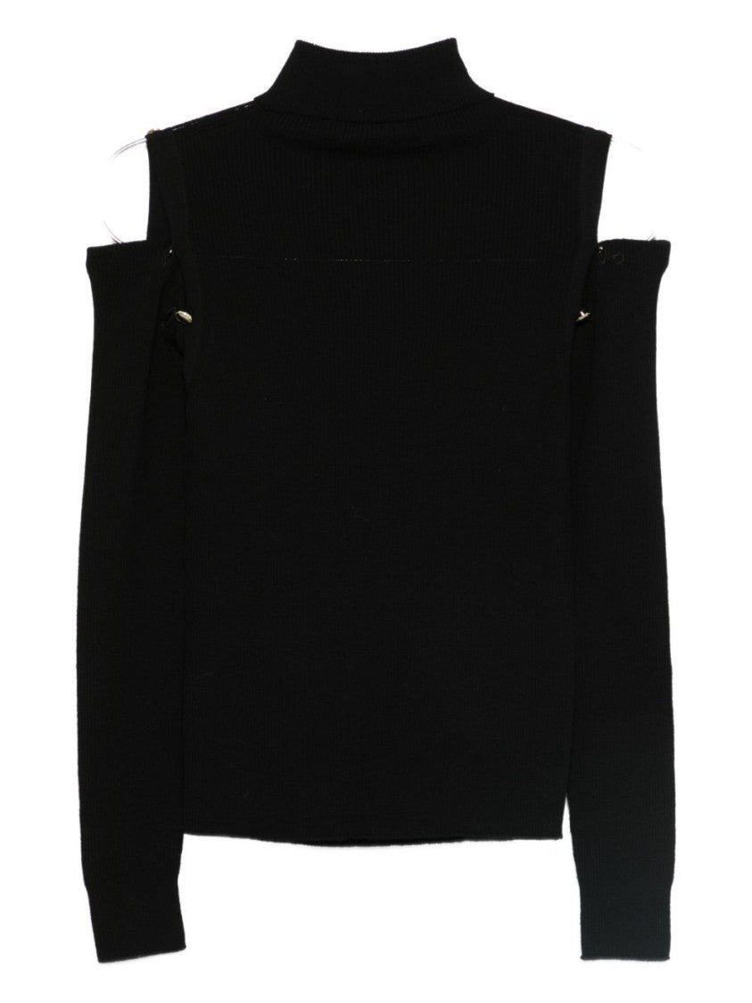 Dexterior High Neck Black Wool Sweater