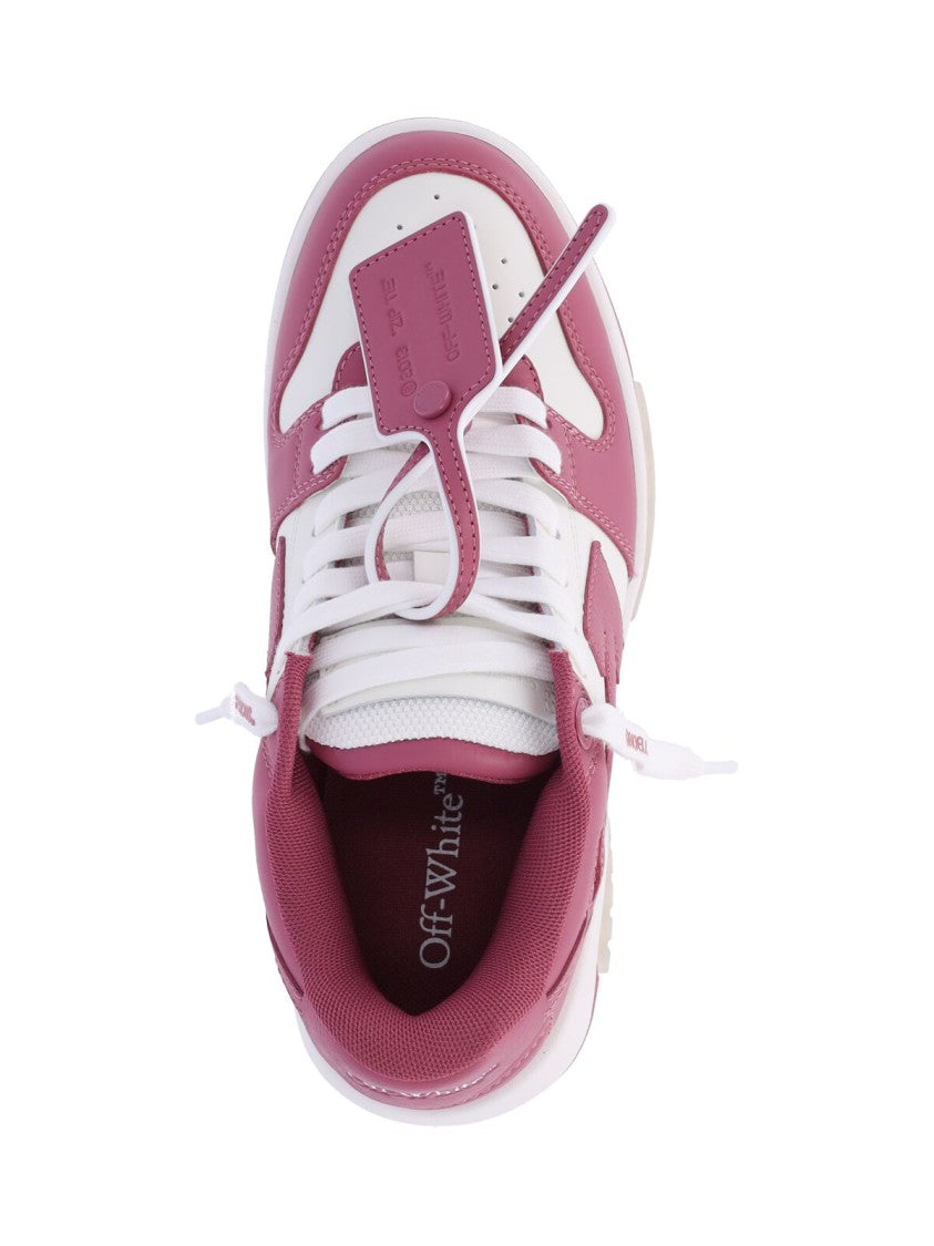 Off-White Out Of Office Pink Trim Leather Sneakers