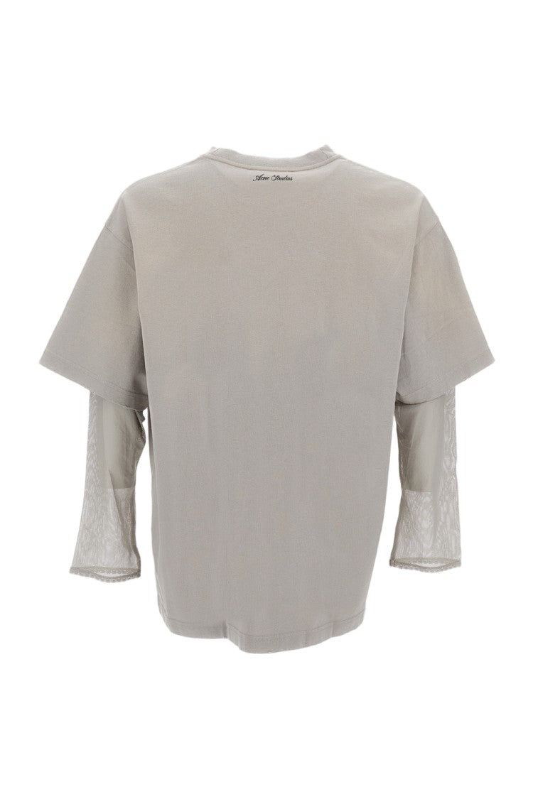 Acne Studios Layered Grey Top With Sheer Inner Layer