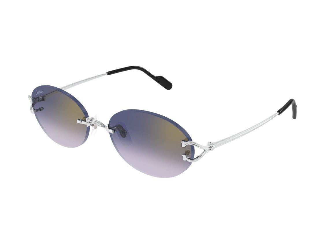 Cartier Ct0551s Loop Detail Oval Rimless Gradient Sunglasses