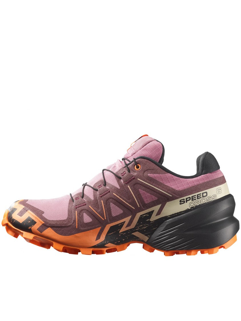 Salomon Dynamic Purple And Orange Trail Sneakers With Rugged Sole