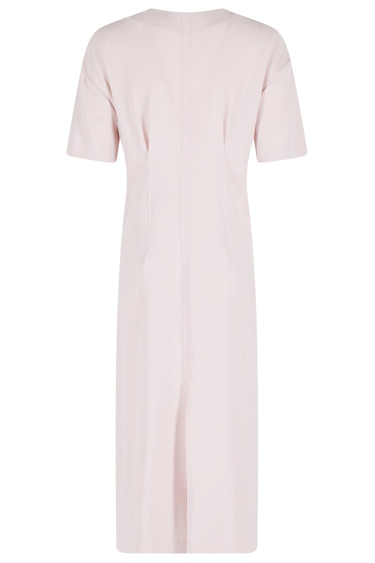 Meimei J. Quartz Draped Waist V-Neck Polyester Midi Dress
