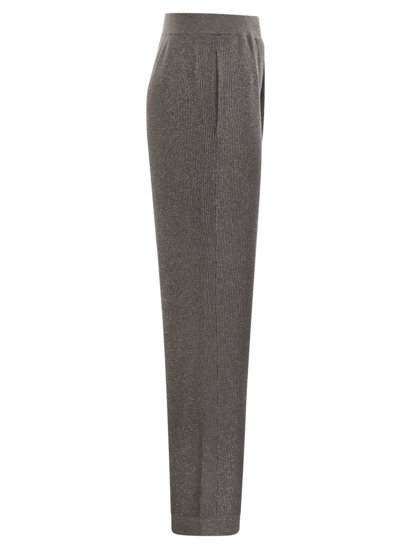 Brunello Cucinelli English Rib Cotton And Viscose Pants