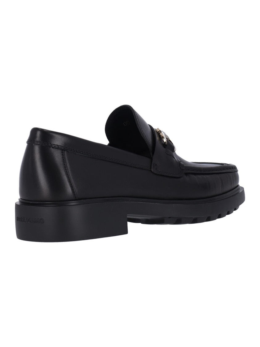 Ferragamo "Gancini" Loafers Black