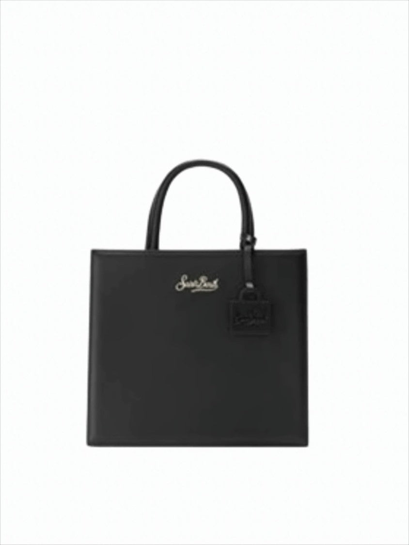 Mc2 Saint Barth Midi Structured Leather Shoulder Bag With Removable Strap