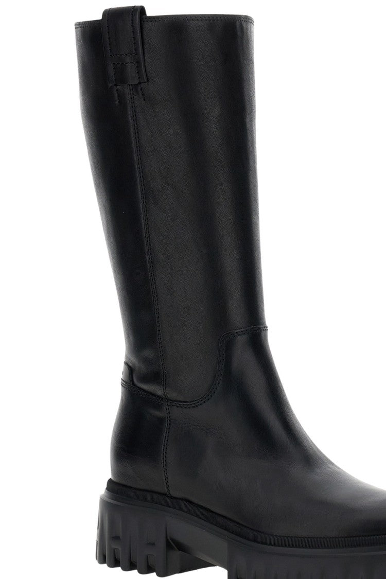 Hogan Mid-Calf Boots In Natural Leather