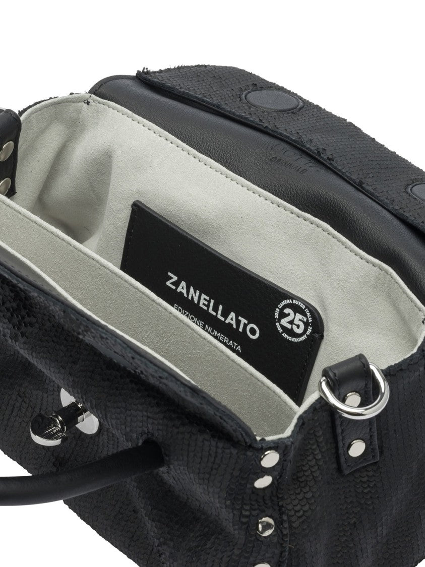 Zanellato Structured Textured Black Leather Zanellato Handbag