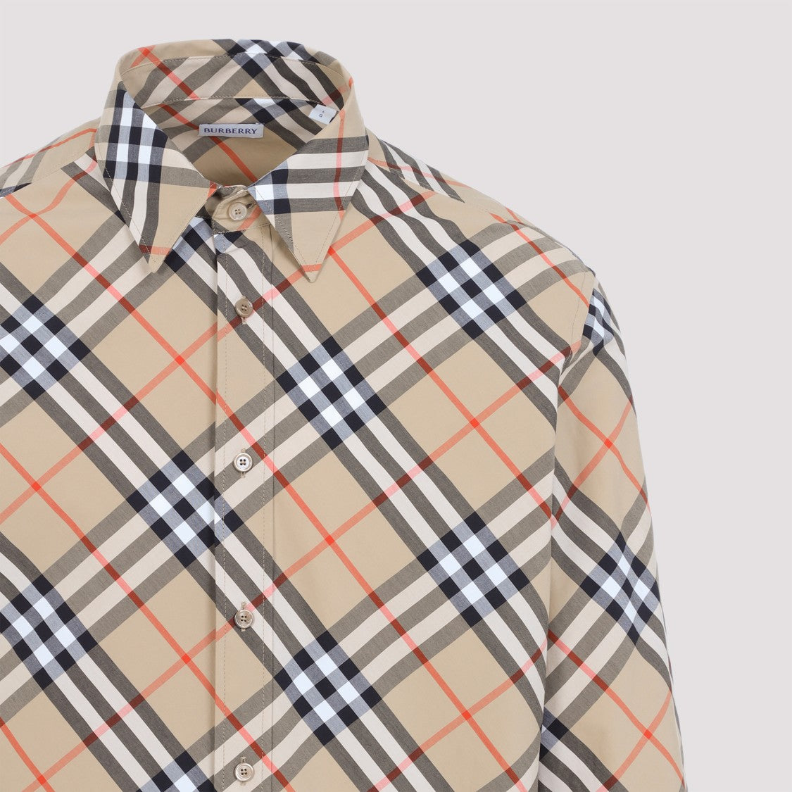 Burberry Sand Beige Cotton Check Shirt