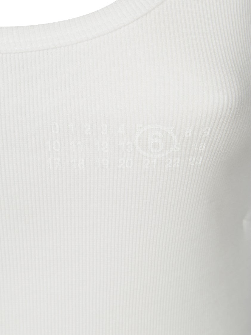 Mm6 By Maison Margiela Fitted Ribbed Tank Top With Scoop Neckline