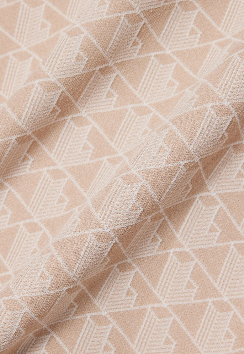 Lacoste Beige Monogram Jacquard Hoodie