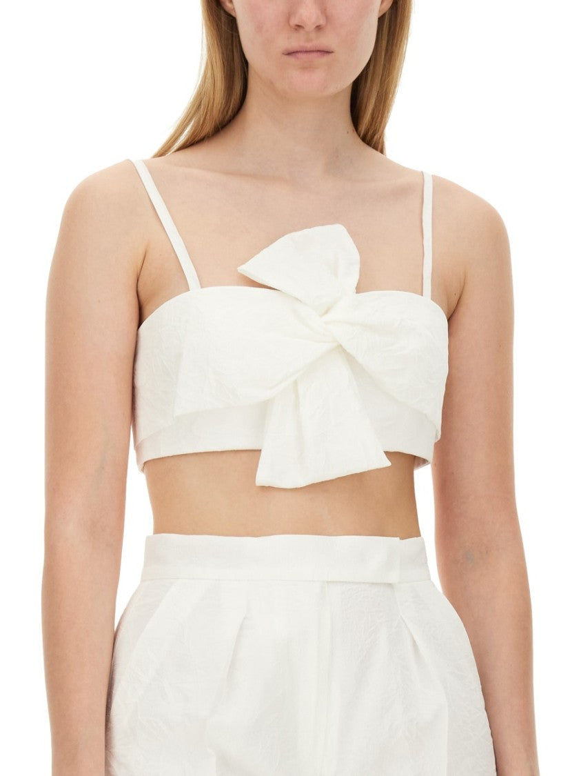 Max Mara Slim Fit Acetate Bridal Top With Refined Silhouette
