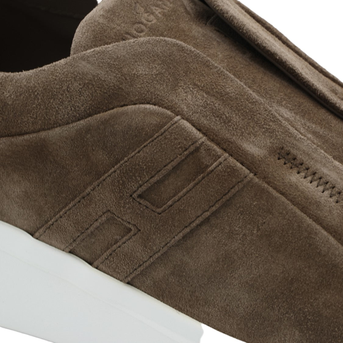Hogan Minimalist Suede Slip-On Sneakers With Embossed Detail