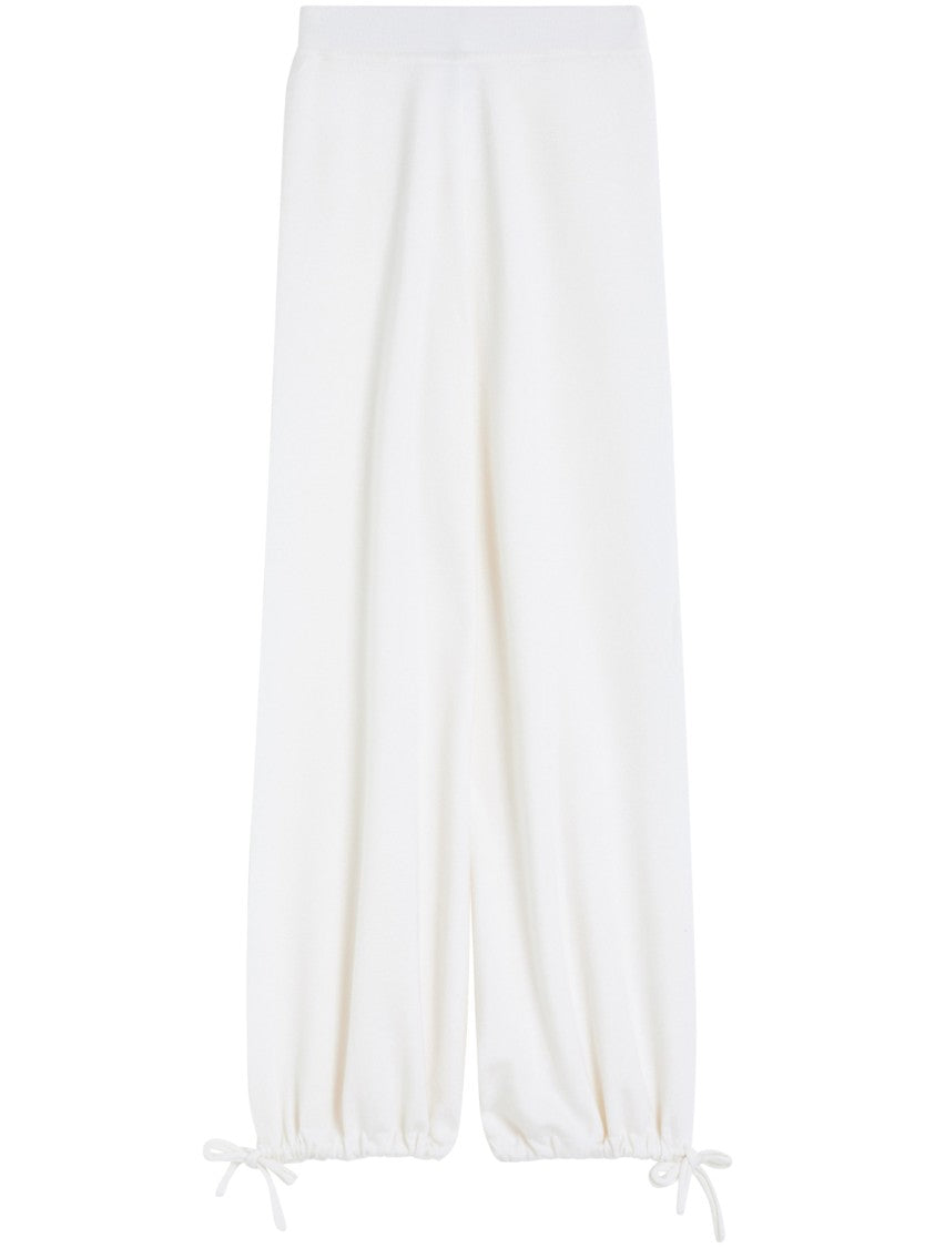 Max Mara Wide-Leg Trousers With Gathered Cuffs In Soft Fabric