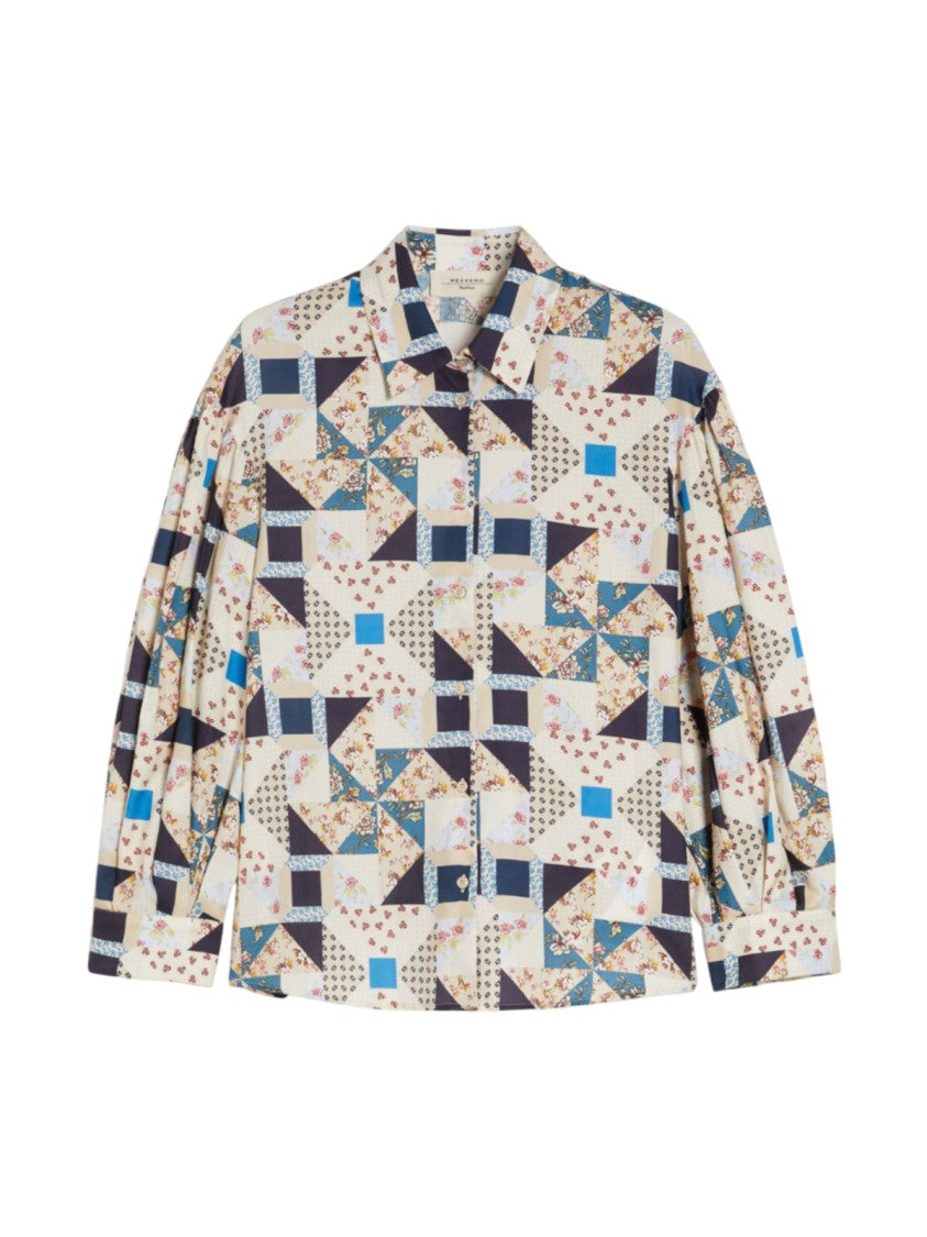 Max Mara Cotton Satin Patchwork Shirt