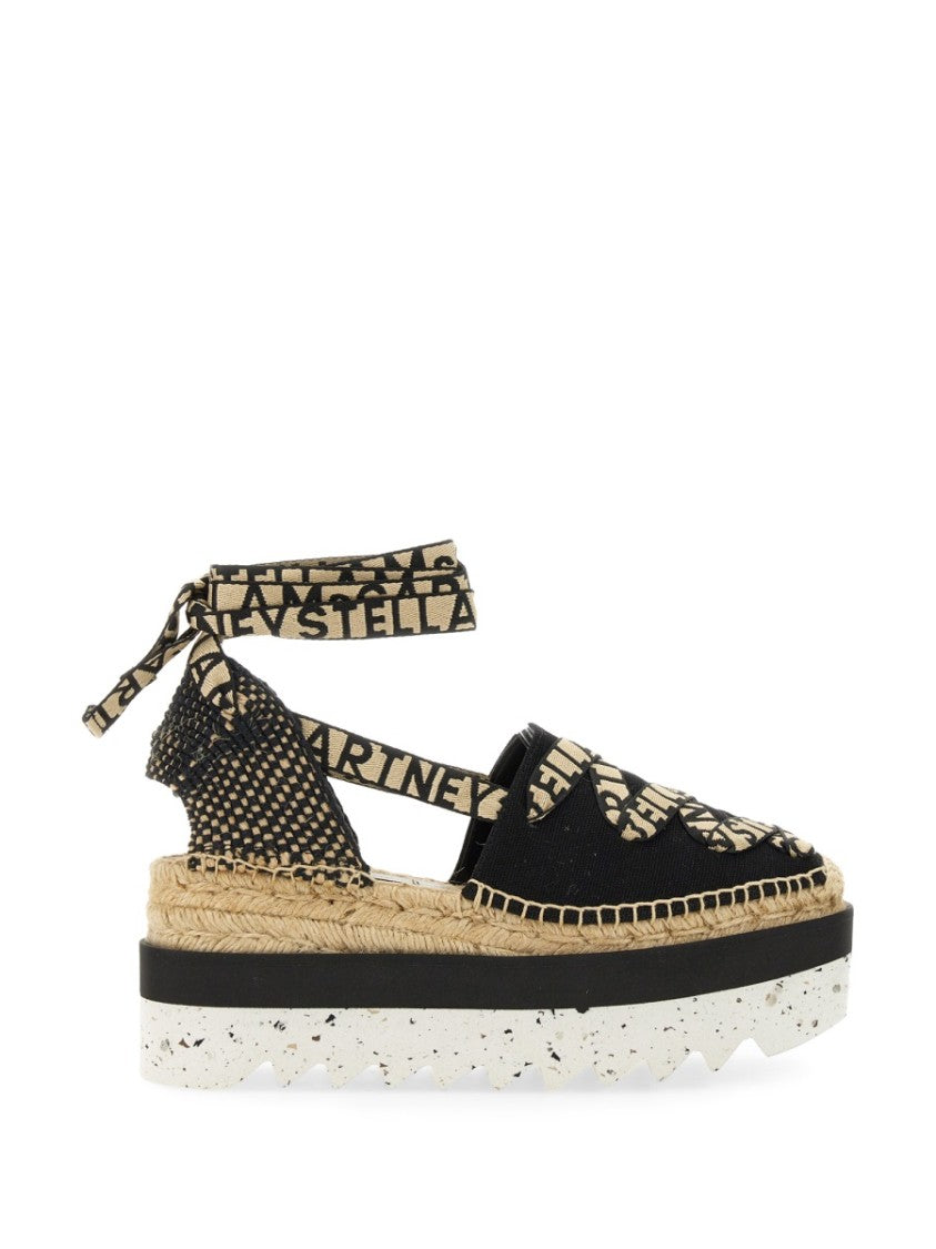 Stella Mccartney Black Platform Organic Cotton Espadrilles