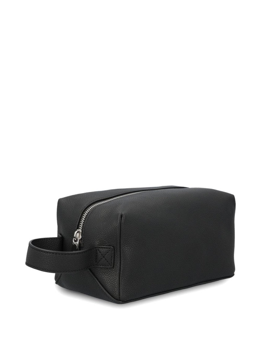 Fendi Black Lui Textured Zip Toiletry Bag