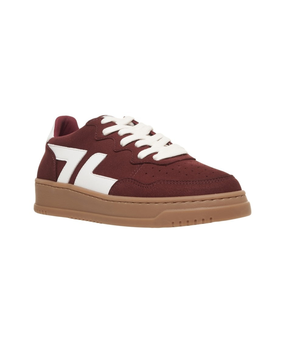 Zeta Burgundy Platform Sneakers With Distinctive Logo Details