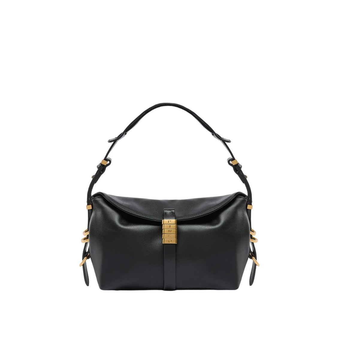 Pinko Black Leather Top Handle Bag