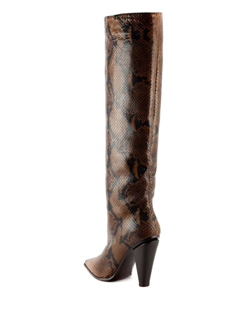 Roberto Festa Textured Snakeskin Tall Boots