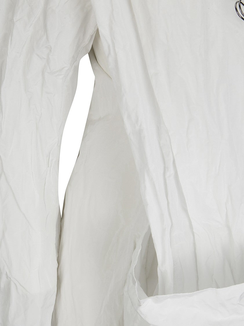 Maria Calderara Long Wrinkled Effect Trench Coat