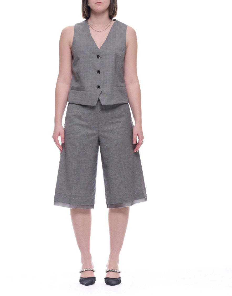 Nine In The Morning Iron Ariele Tailored Wool-Blend V-Neck Vest
