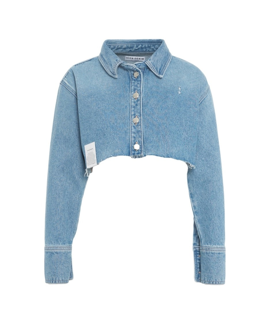 Icon Denim Cropped Denim Shirt 'Amber'