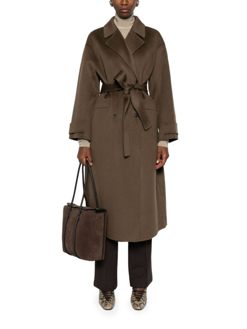 The Dynamis Studio Brown Double-Breasted Wool Trench Coat