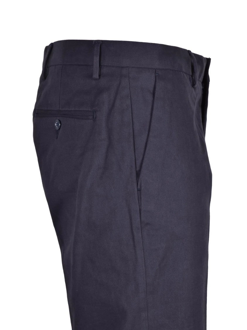 Daniele Alessandrini Tailored Slim Blue Trousers With Modern Silhouette