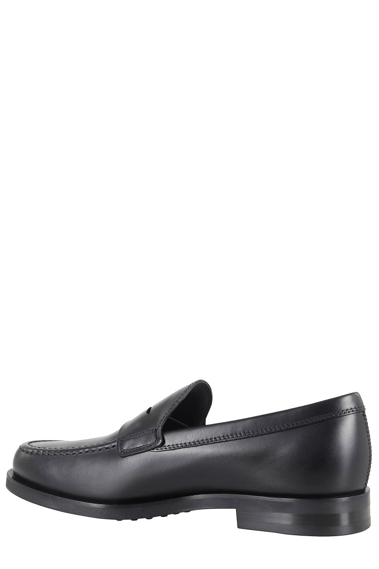 Tod's Formal Loafer With Embossed Logo In Smooth Leather